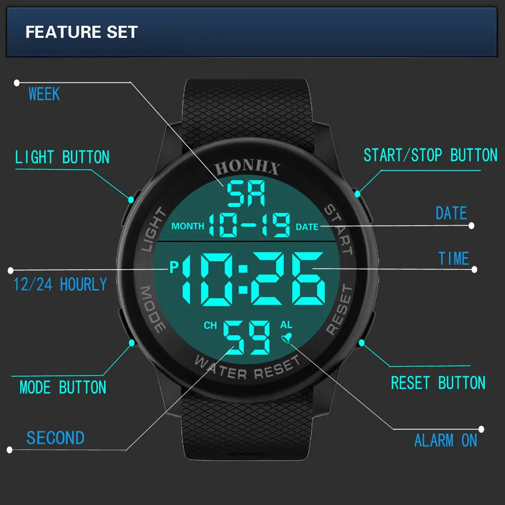 Luxury Men Analog Digital Watches, Military sport.