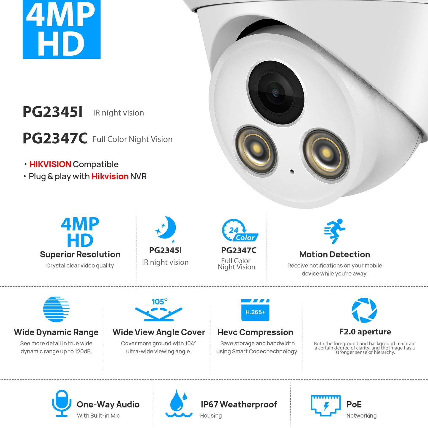 Vikylin 4MP IP Camera Motion Detection .