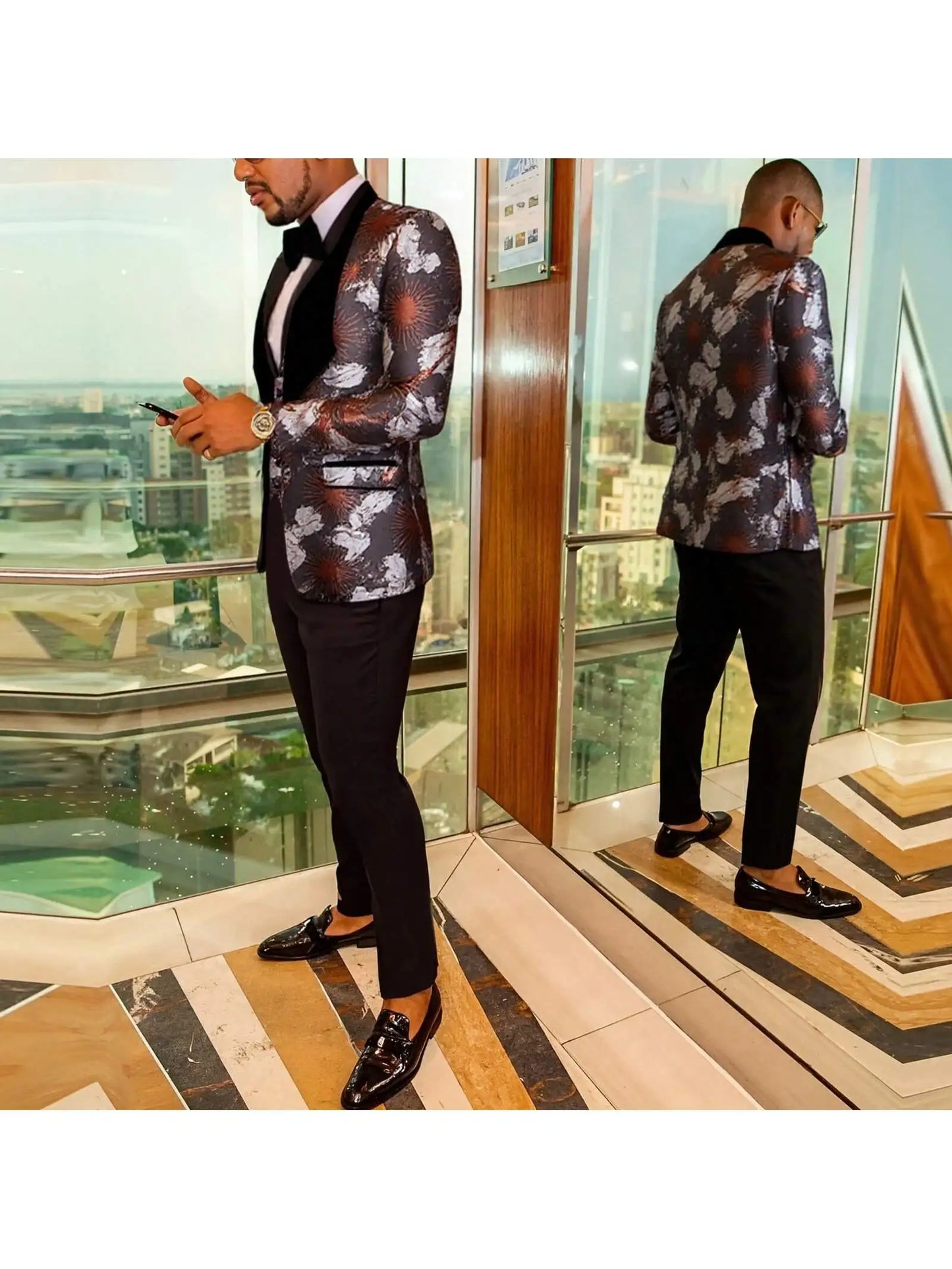 Men’s Suits Slim Fit 3 Piece One Button Tuxedo .