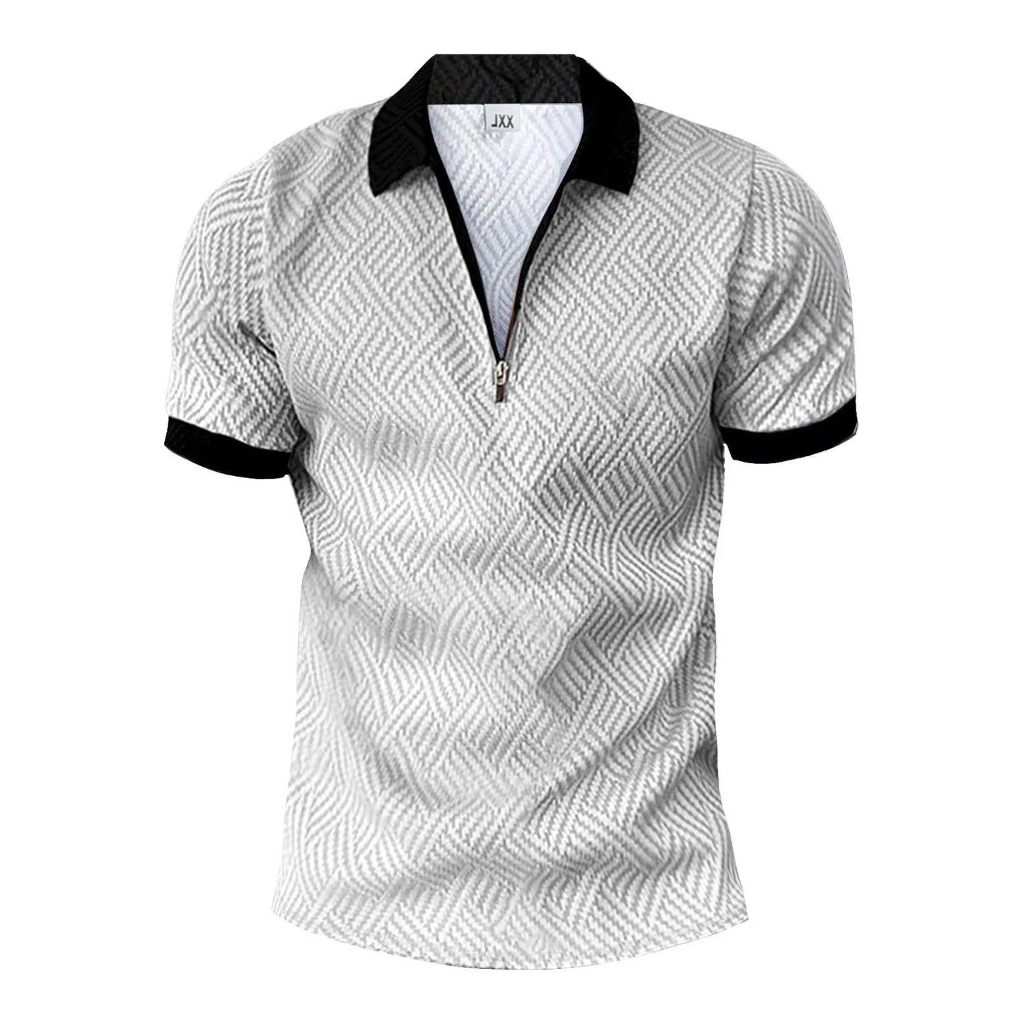 Zipper Men's Shirt And Shorts Set Summer Outfit.