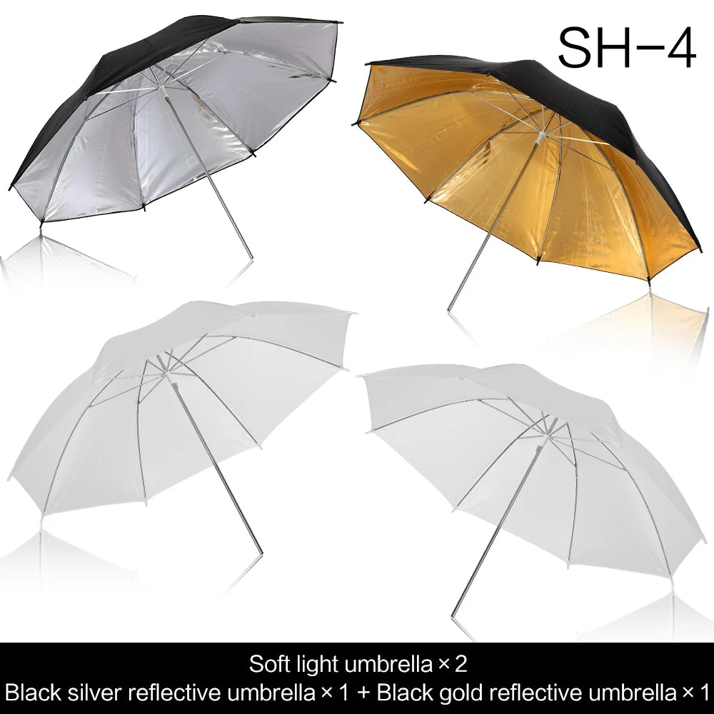 Photography Gold Silver Translucent White soft Umbrella .