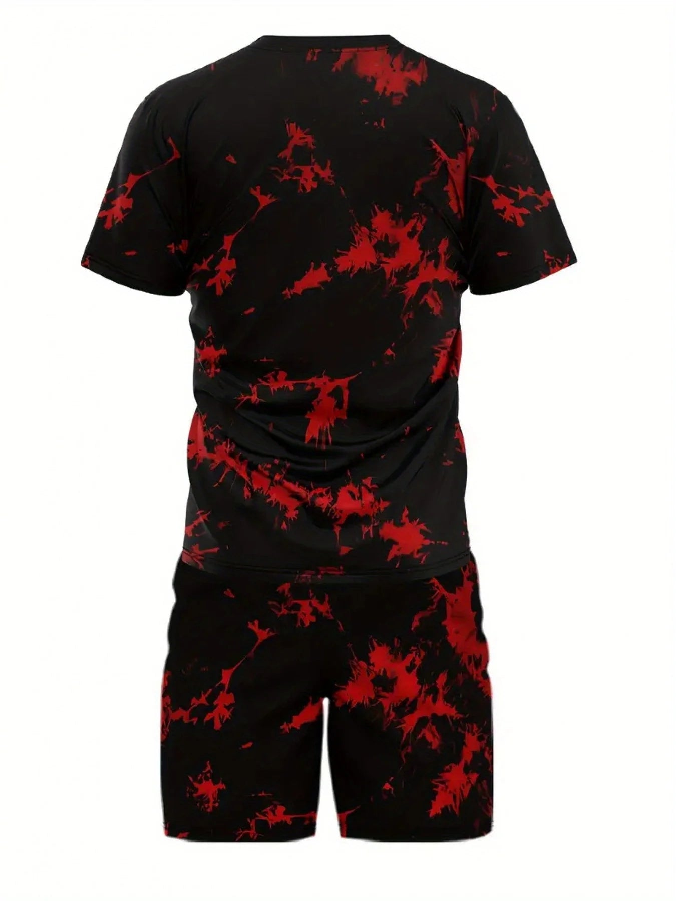 Men's trendy round neck sleeved shorts .