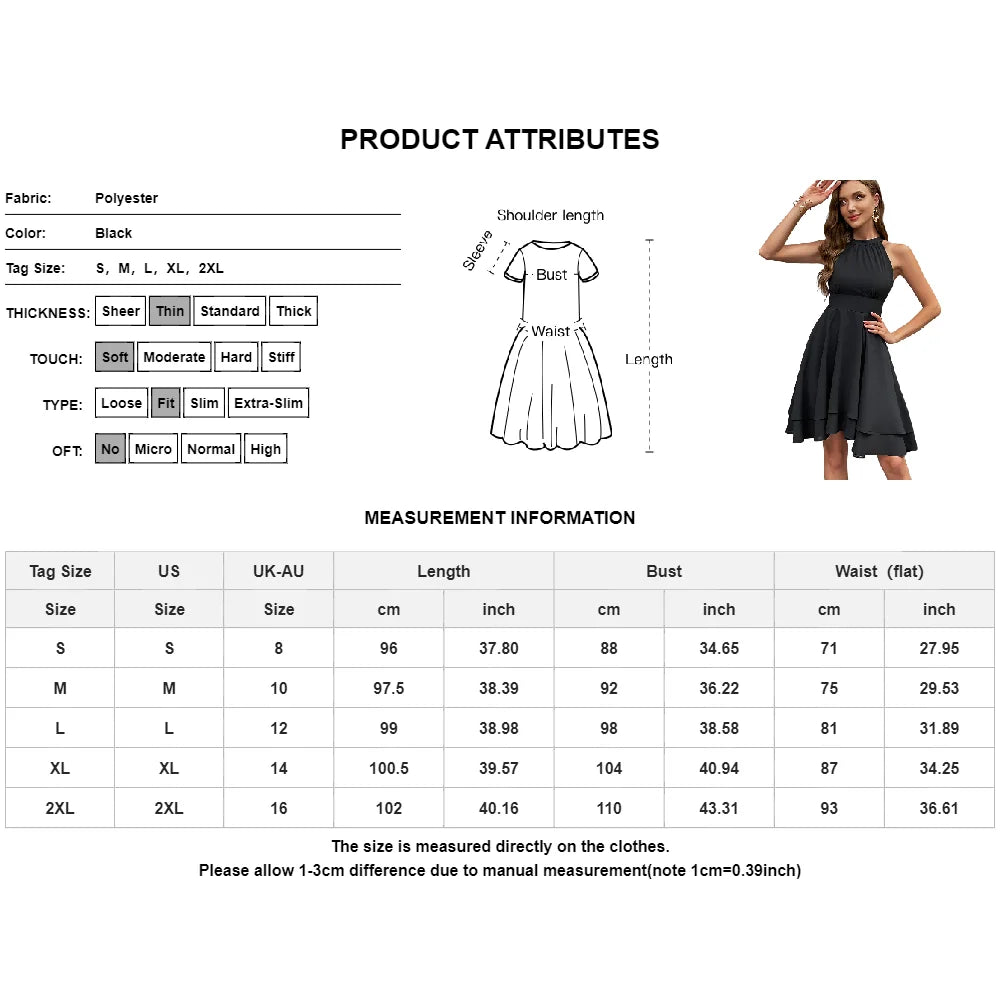 Halter Sleeveless Waist Dress Women Clothing Fashion .