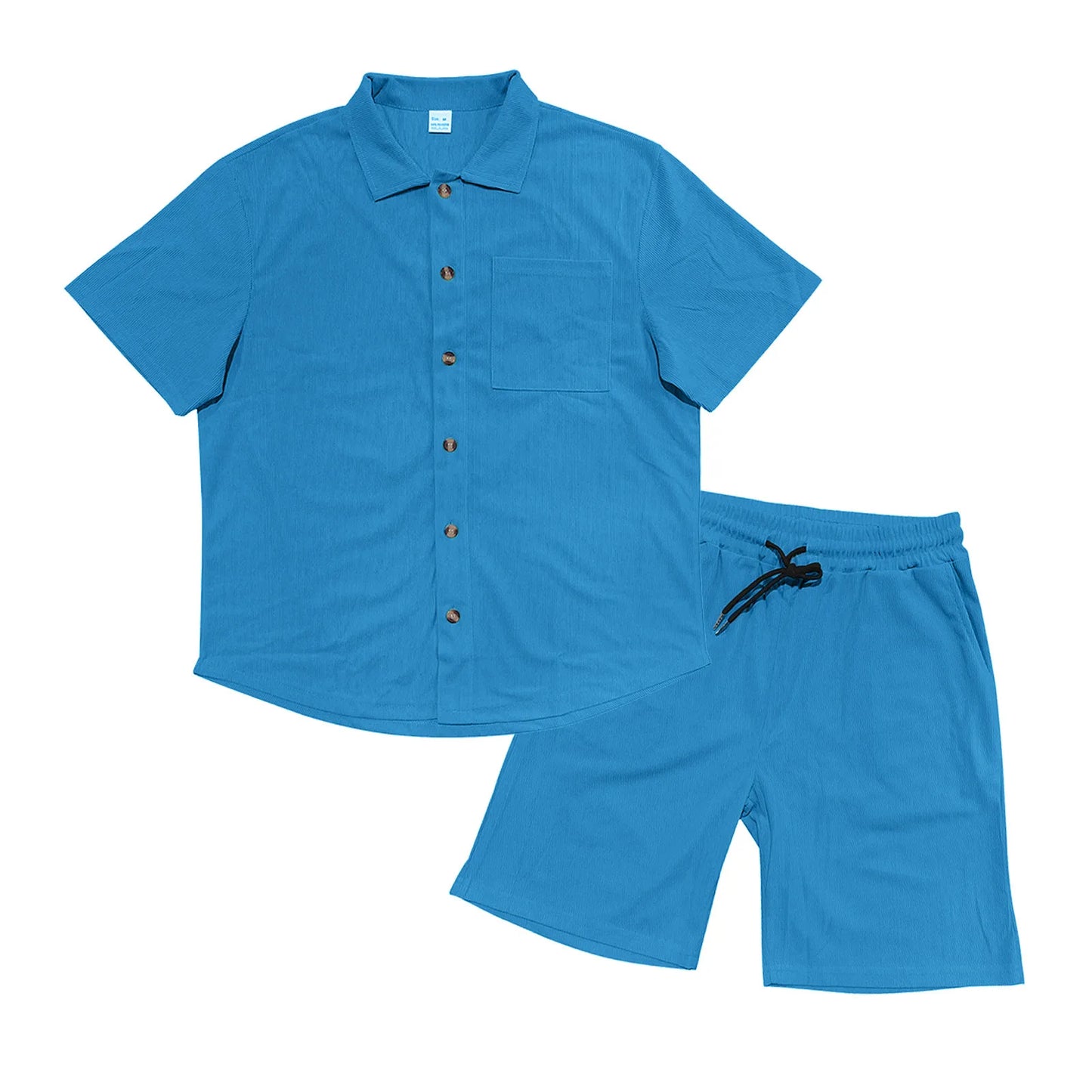 2Pcs Men's Short Sleeve Shirt Summer Casual .