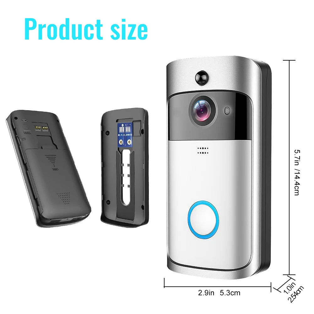 Smart WiFi Video Doorbell Security.