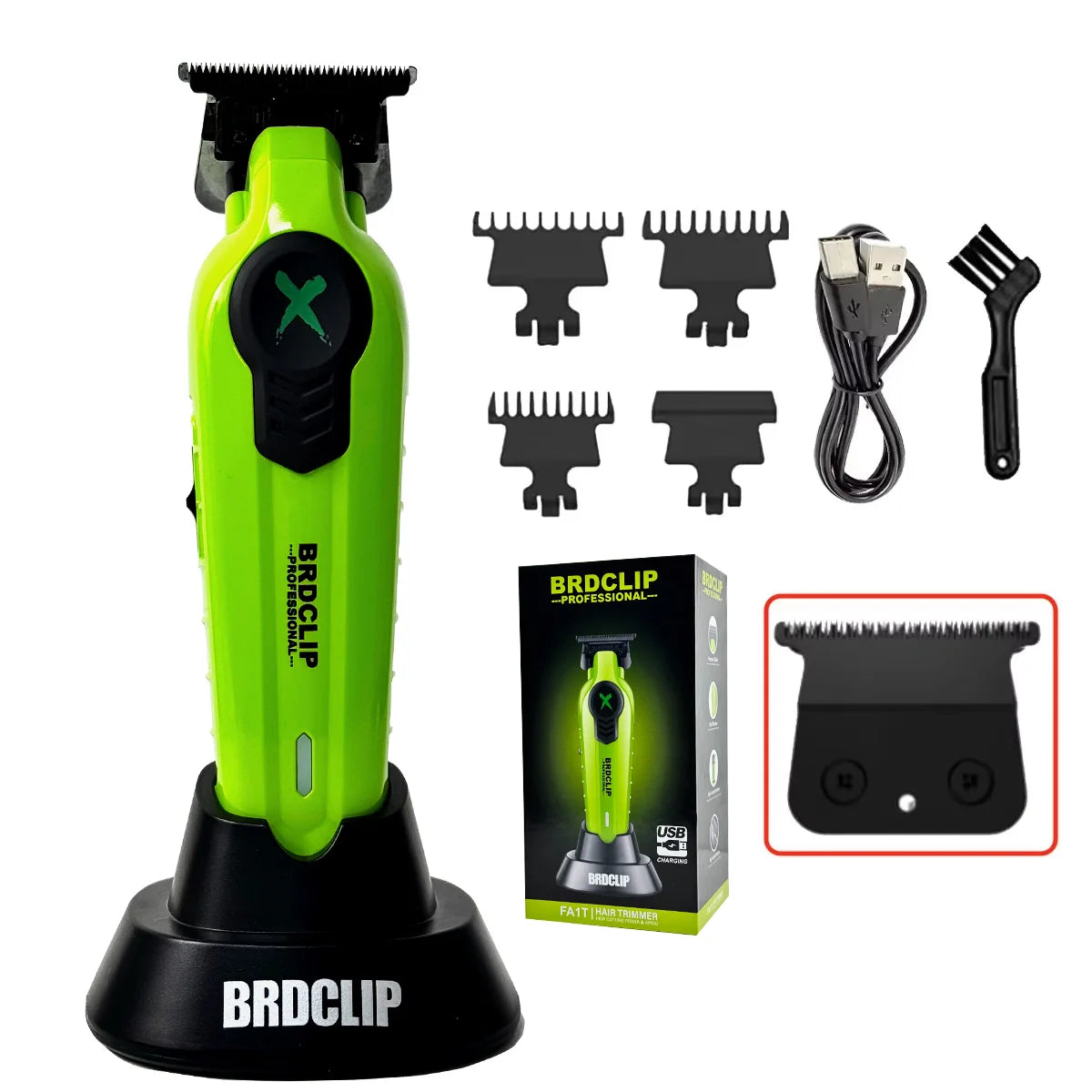 New 2025 BRDCLIP FA1T Green Professional Hair Trimmer .