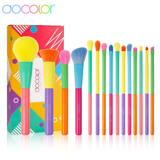 Docolor Colorful Makeup brushes set Cosmetic Foundation .