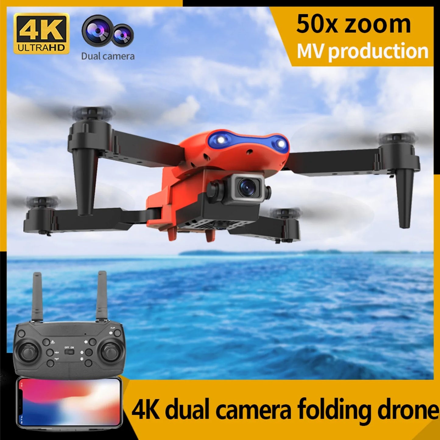 Mini-Drone 4K HD Dual Camera Wifi Helicopter .