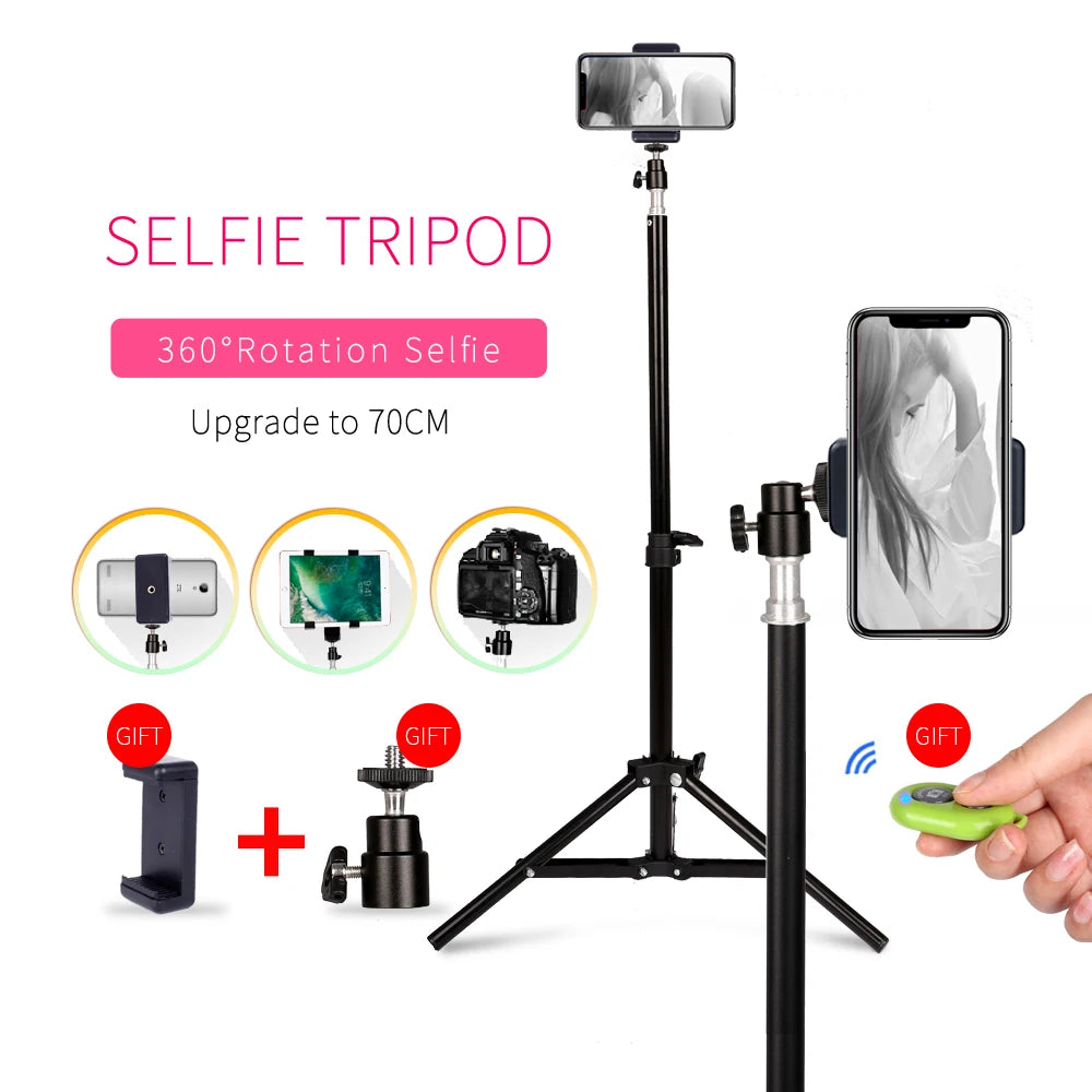 Photography Selfie Light Tripod Stand With Head Bluetooth.