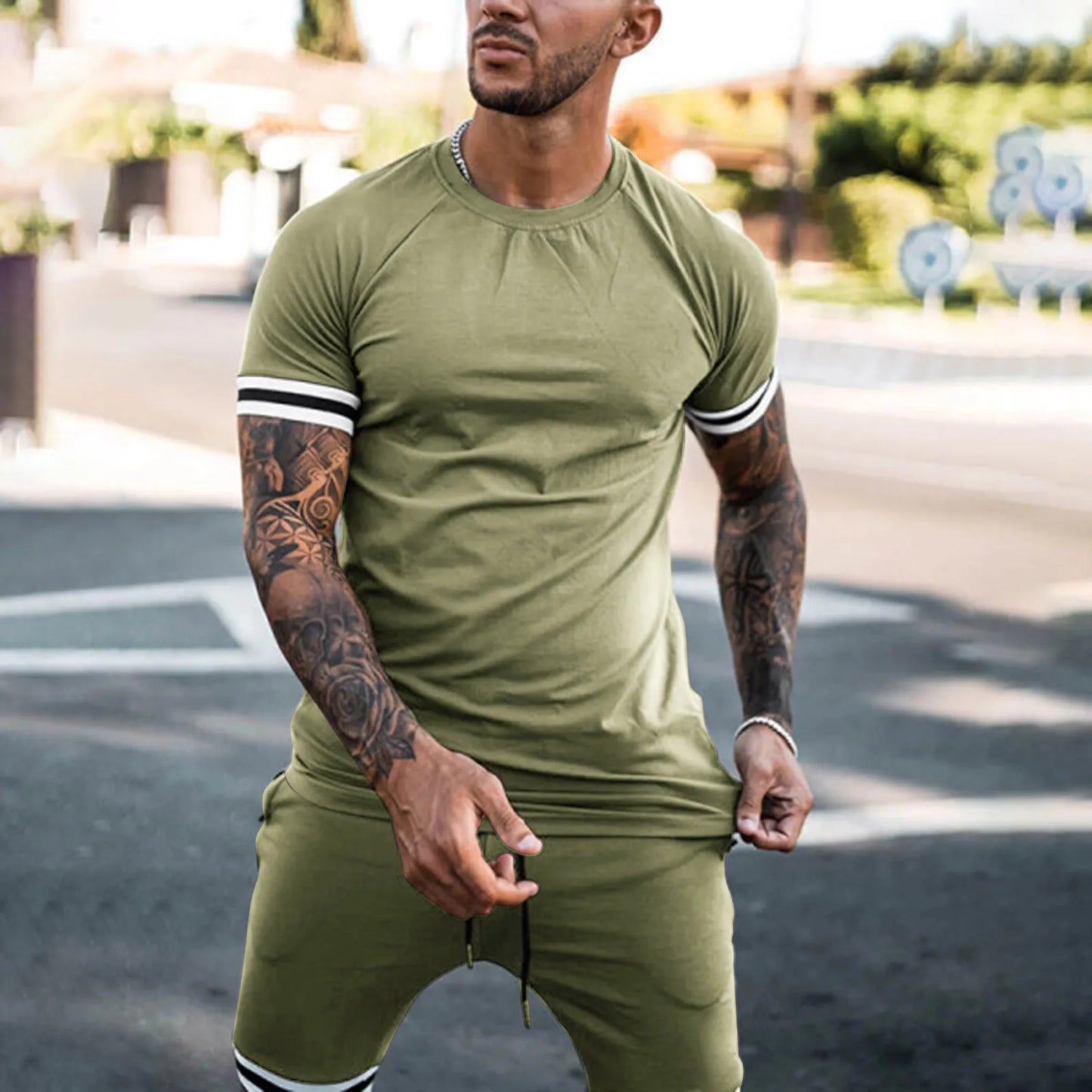 Summer 2 Pieces Men Sportswear .