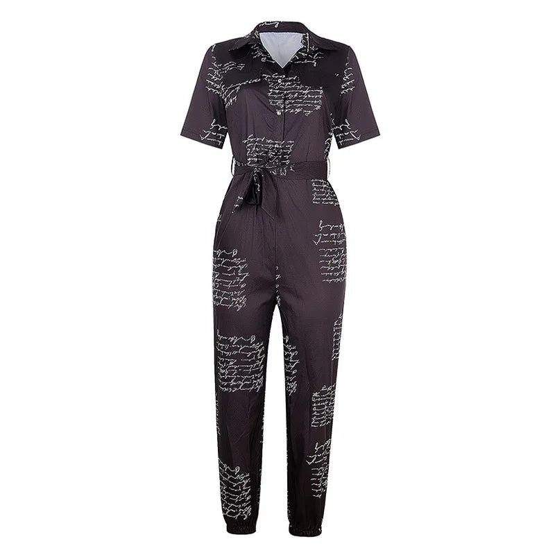 Women Jumpsuits Striped Printed Shorts Sleeve Bodysuits.