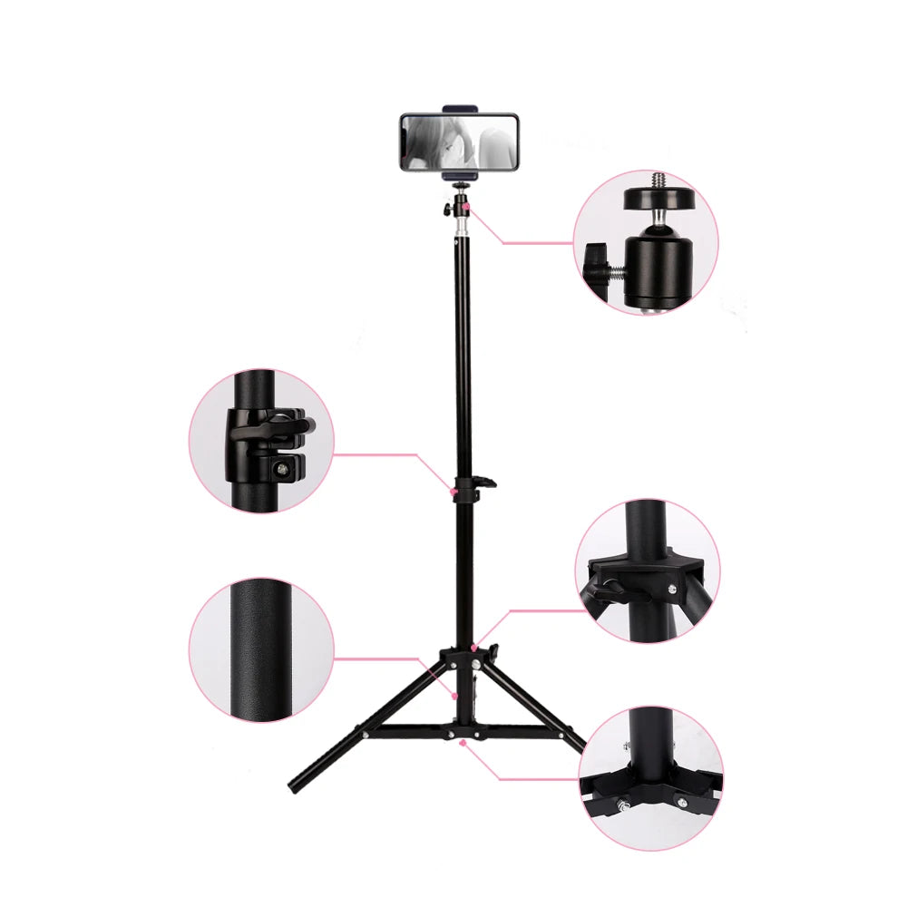 Photography Selfie Light Tripod Stand With Head Bluetooth.