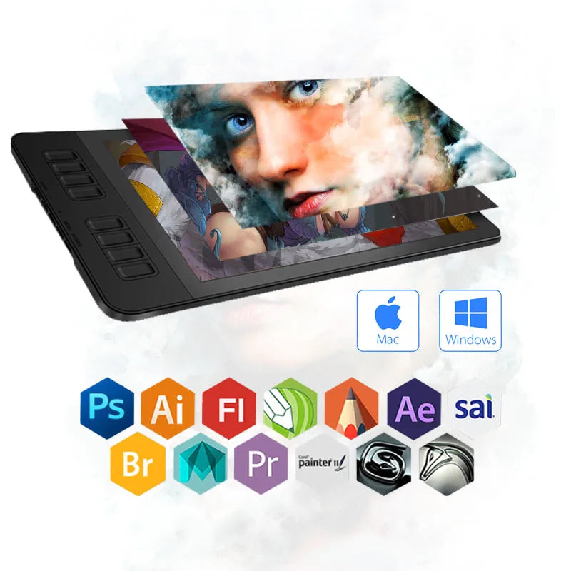 GAOMON Graphics Tablet Monitor With 8 Shortcut .