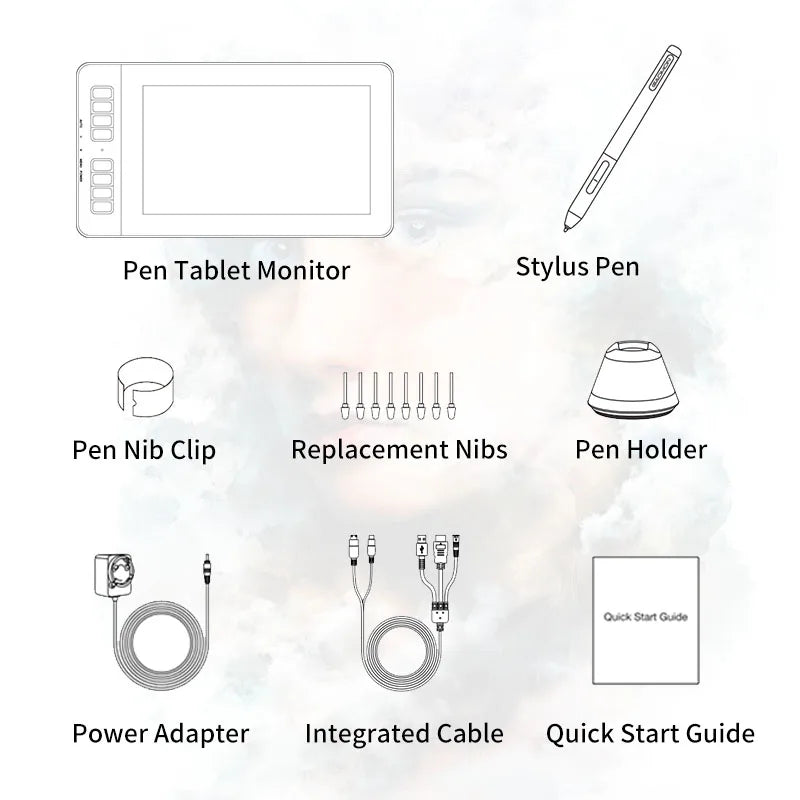 GAOMON Graphics Tablet Monitor With 8 Shortcut .