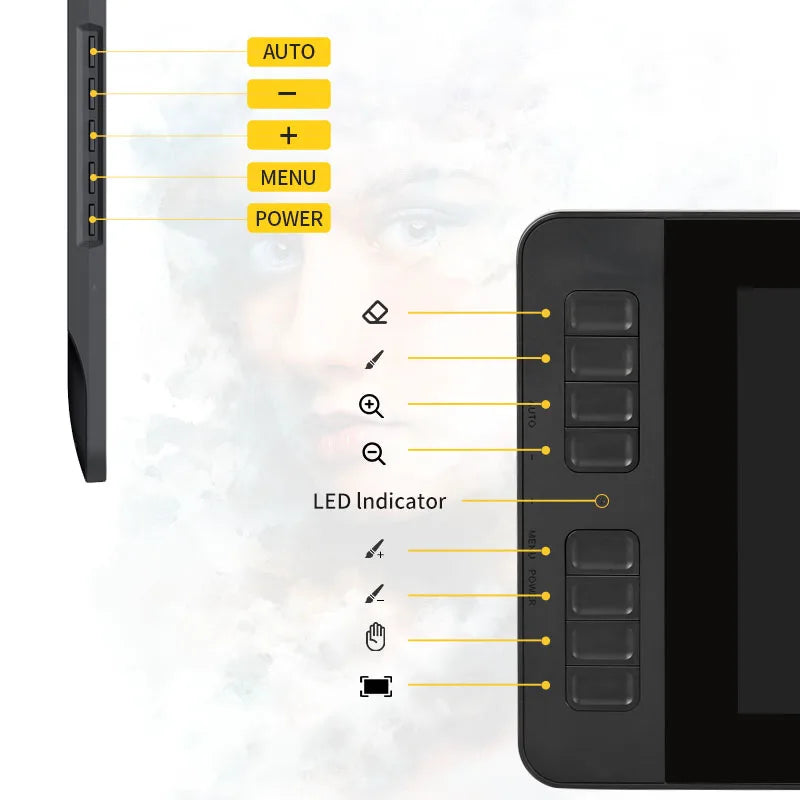 GAOMON Graphics Tablet Monitor With 8 Shortcut .