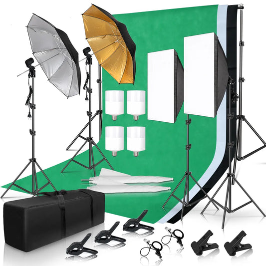 Photography Lighting Kit 2x3M Photo Background.