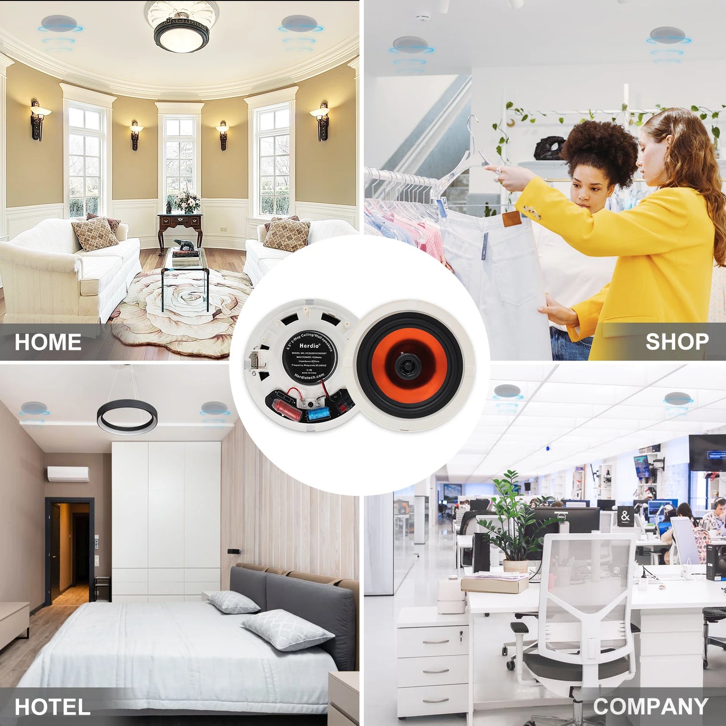 " Bluetooth Ceiling Speakers Perfect For Indoor.