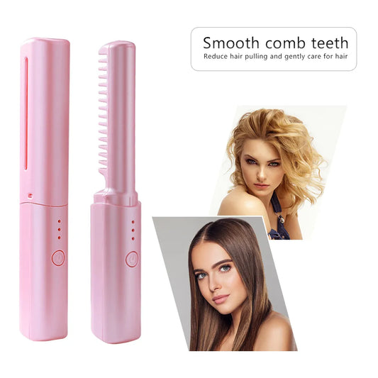 Hair Straightener Brush Lightweight & Rechargeable Straightener Electric.