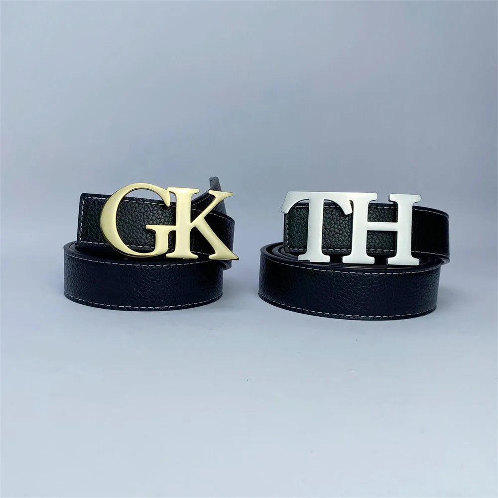 Double Initial Belt Buckle Personalised Mens Accessories .