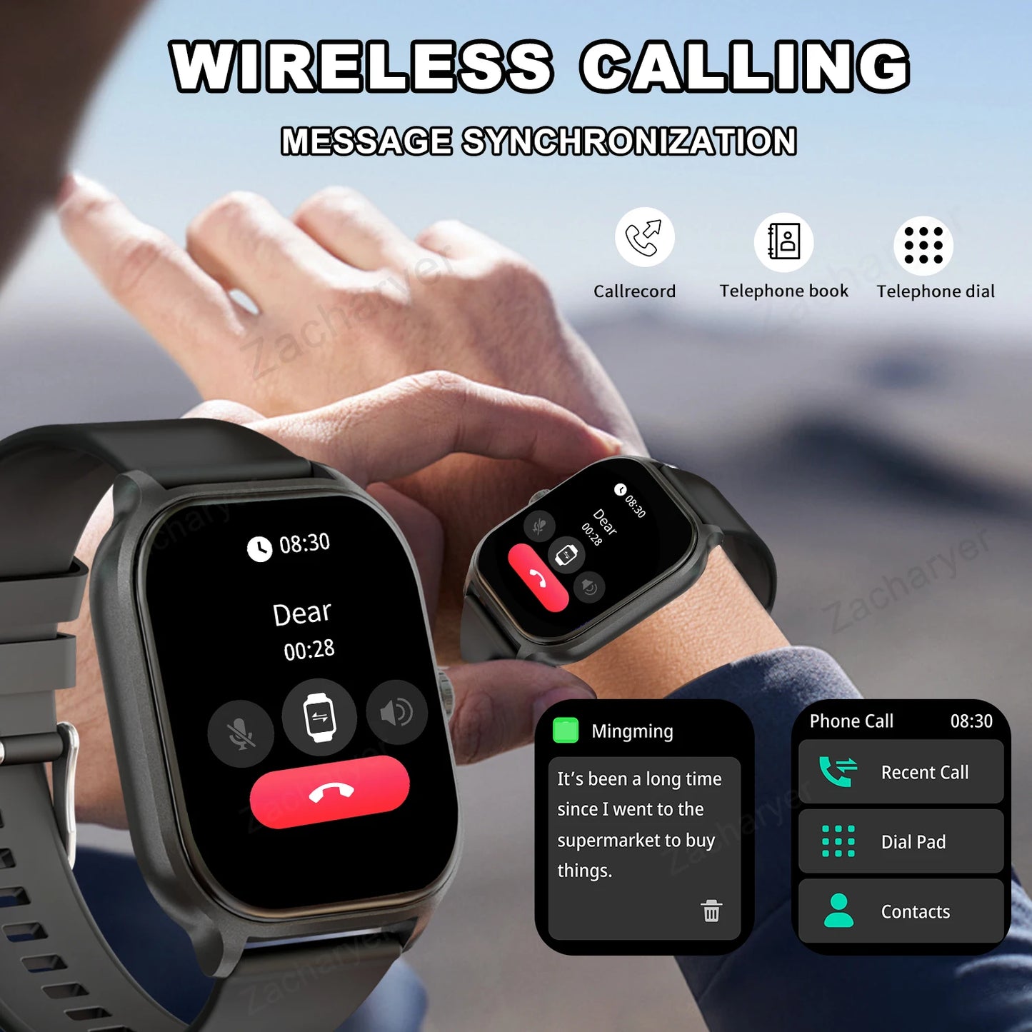 Smart watch, wireless calling/dial, for iPhone/Andriod.