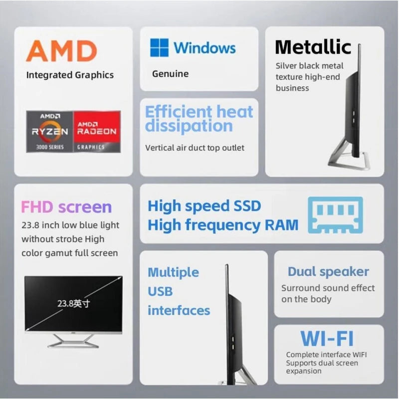 AOC All-in-one Computer Desktop Gaming Adjustment .