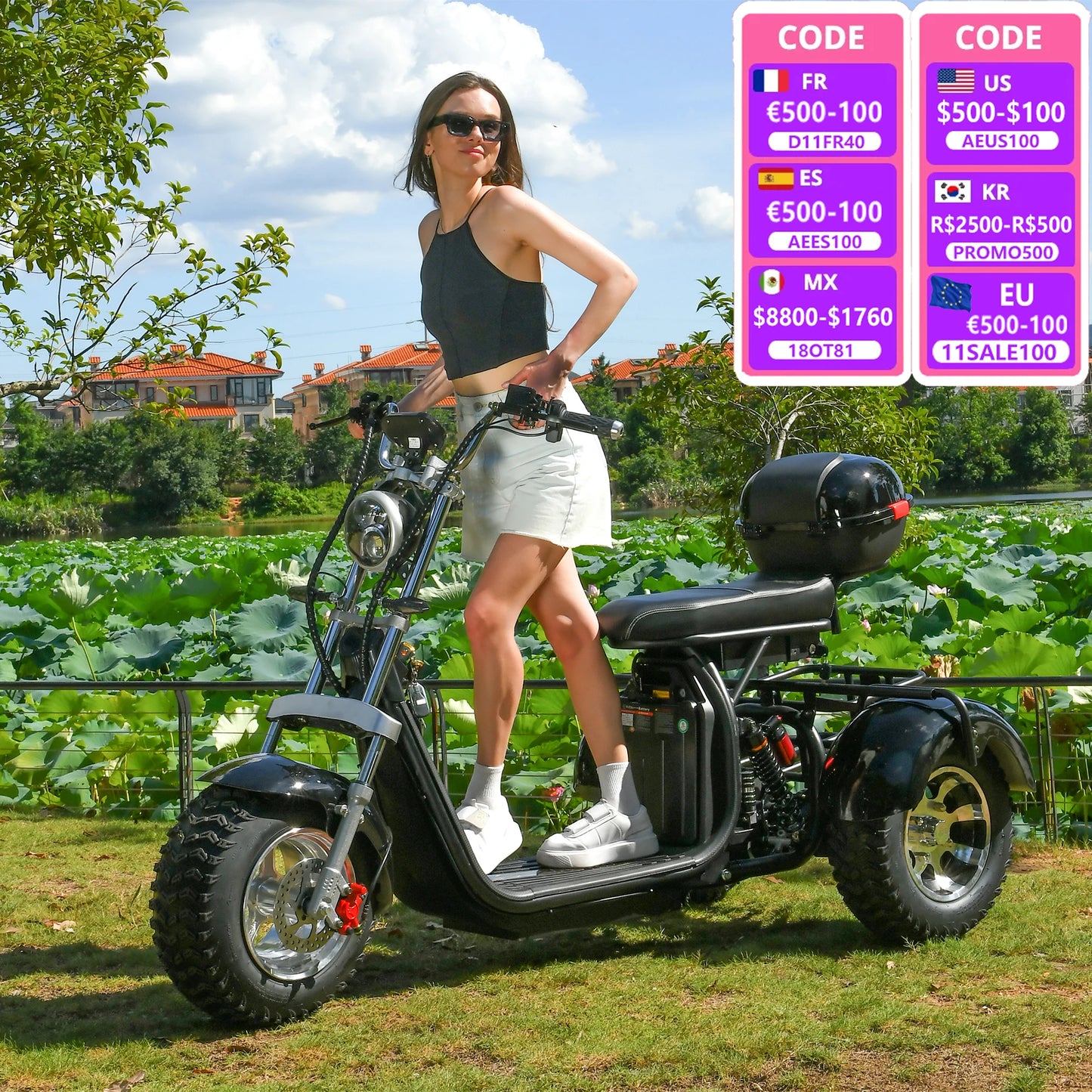 Adult Electric 3 Wheel Scooter .