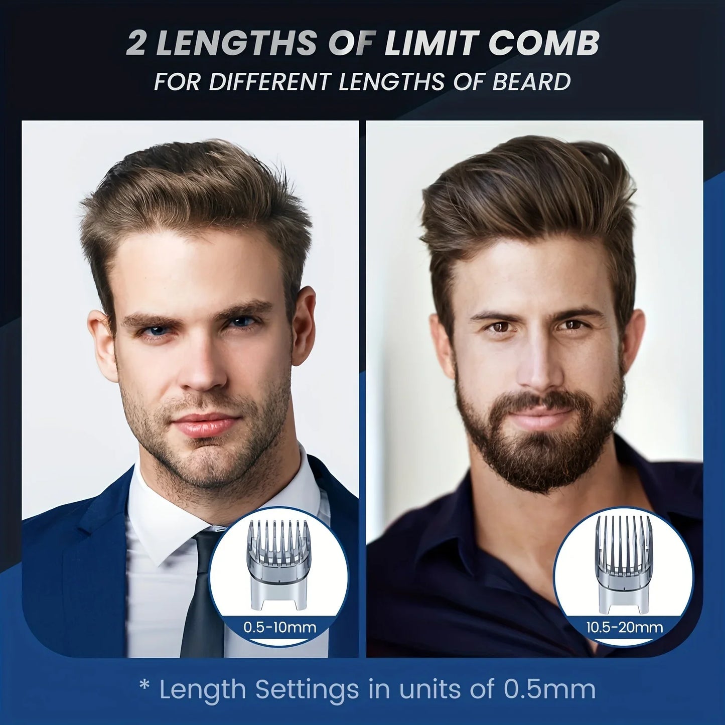 Cordless Blue Precision Hair Mustache Trimmer .