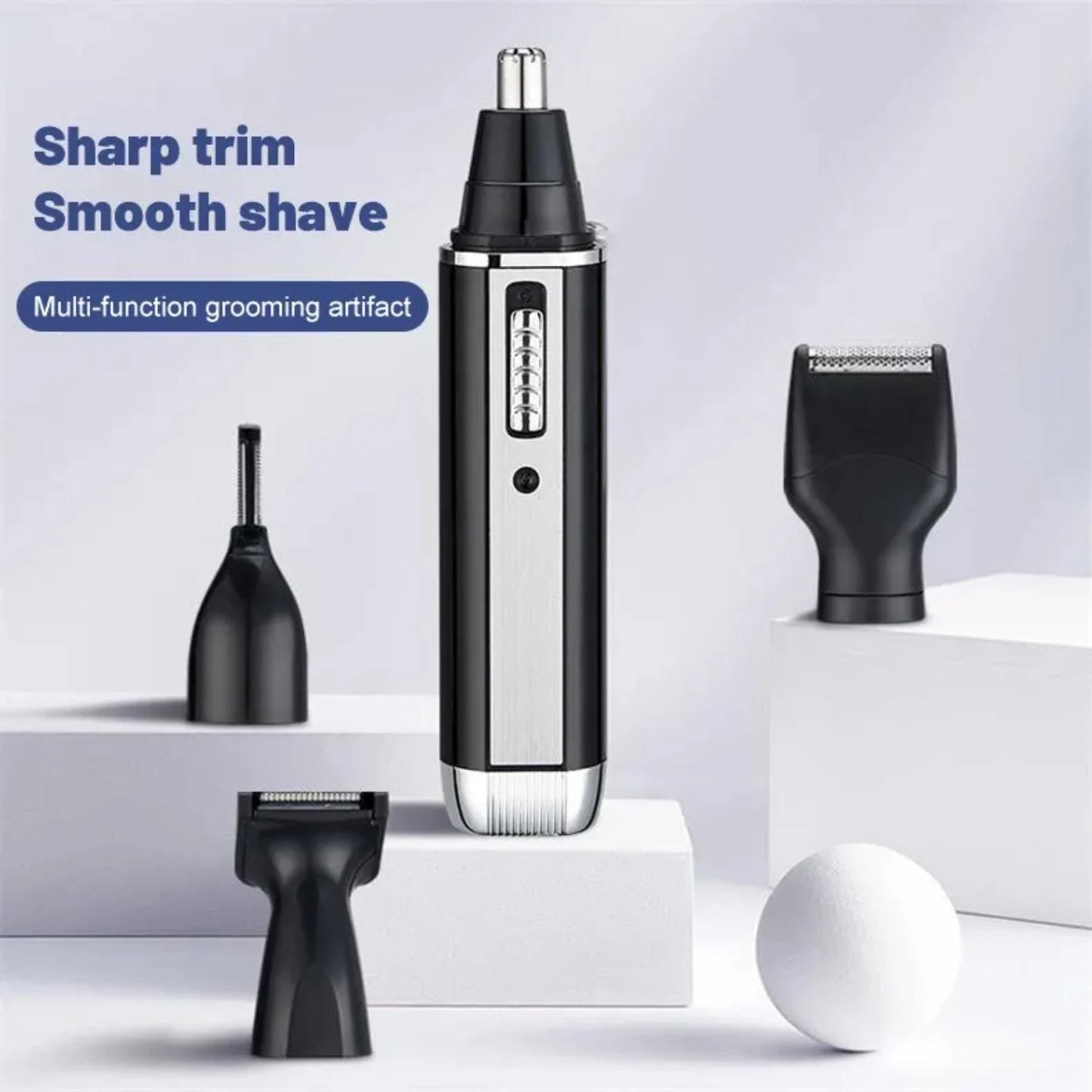 versatile 4-in-1 compact nose hair trimmer for men -