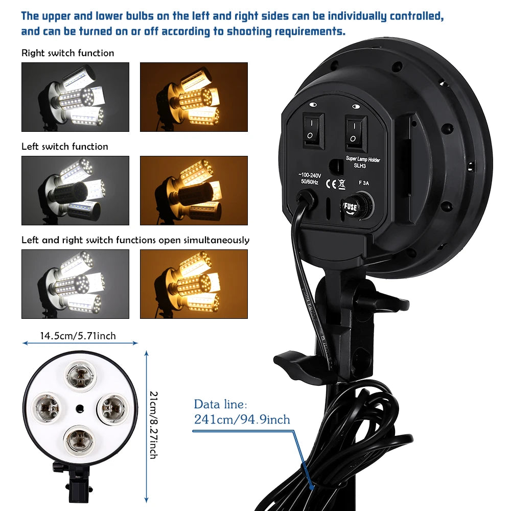 Photography Four Lamp Holders Lighting Kit With Photographic .