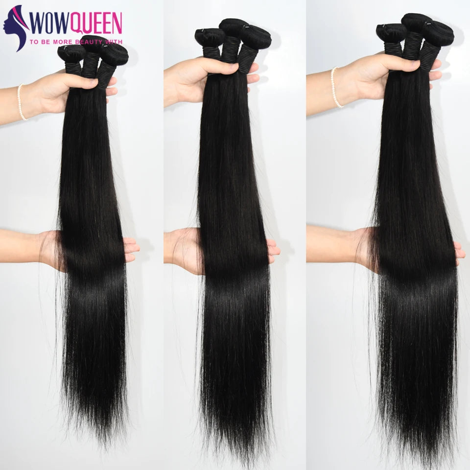 Straight Human Hair Weave Bundles .