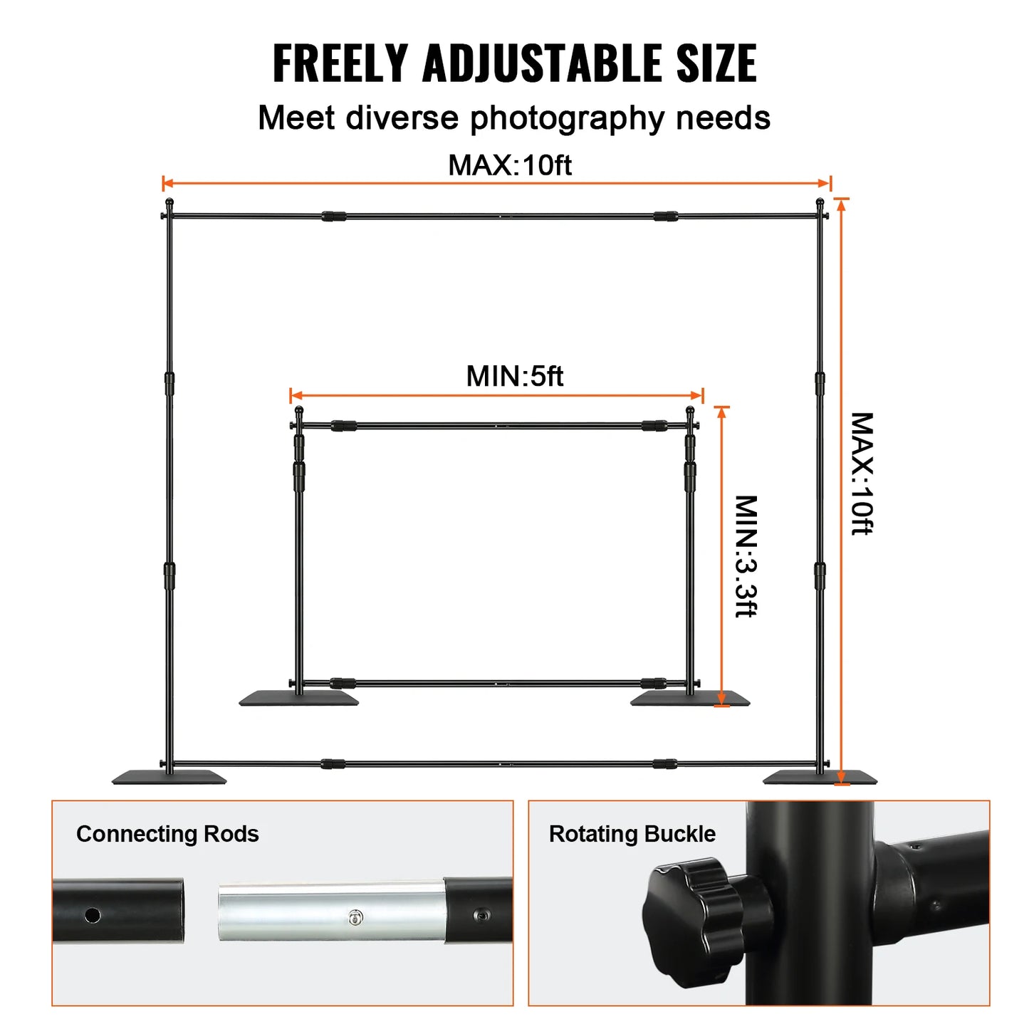 VEVOR 10 x 10 ft Heavy Duty Backdrop Stand .