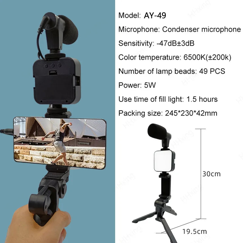 Smartphone Video Kit And Microphone Portable Stabilizer Bracket