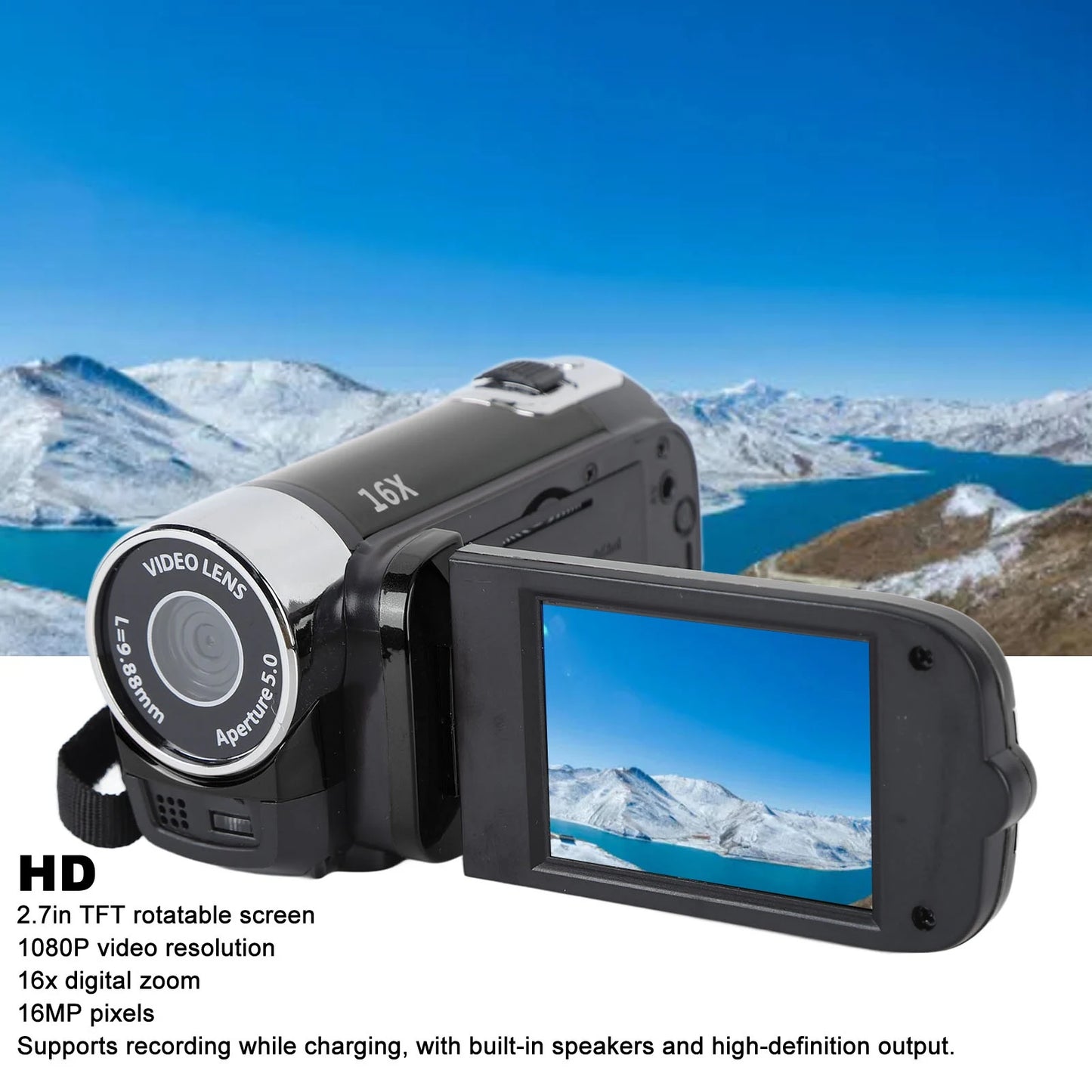 DV Camera 2.7in TFT Rotatable Screen .