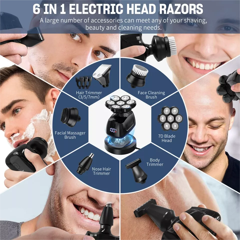 7D Head Shavers for Bald Men Grooming Kit.