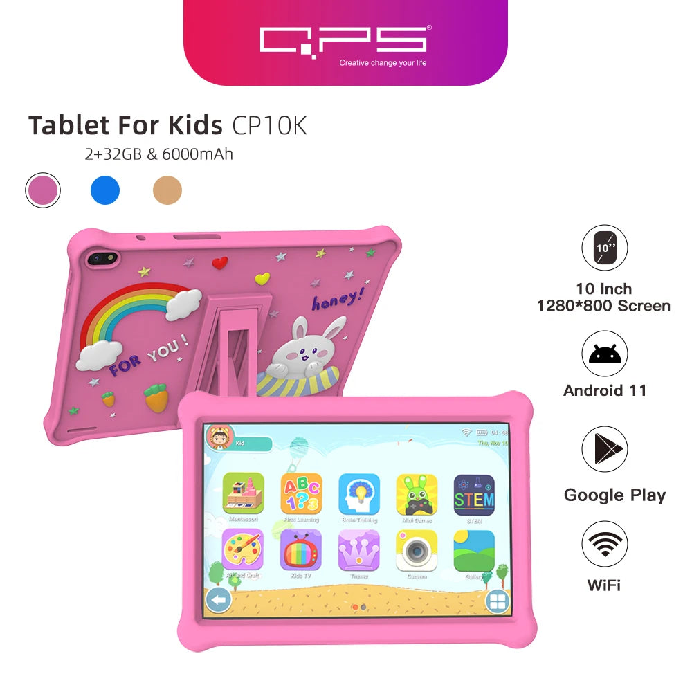 QPS 10 Inch Kids Tablets Android 11 .