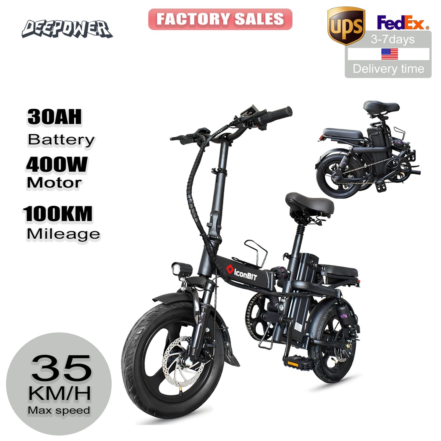 Adult electric Folding Bicycle .