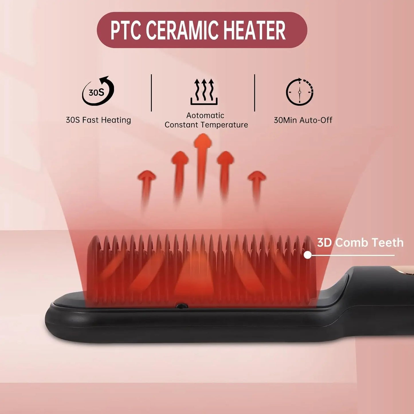 Negative Ionic Hair Straightener Brush, Fast Heating,.