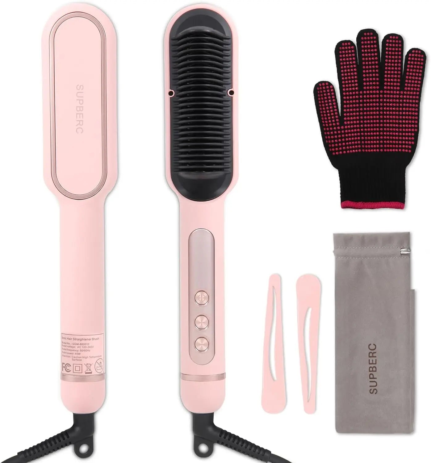 Negative Ionic Hair Straightener Brush, Fast Heating,.