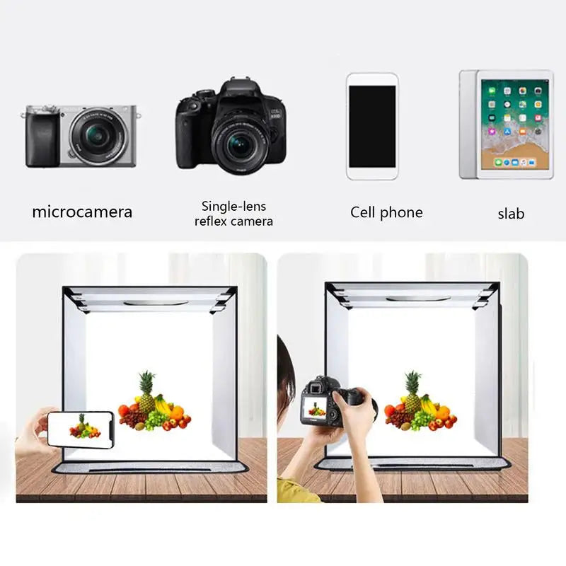 Product Photo Booth Light Box Dimmable Folding Portable Photography.