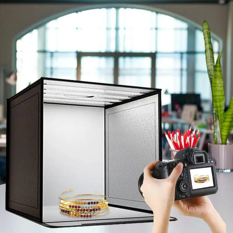 Product Photo Booth Light Box Dimmable Folding Portable Photography.