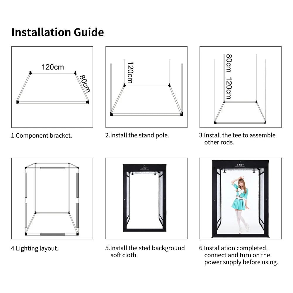 Dimmable Photo Studio Lightbox With 8*LED Light .