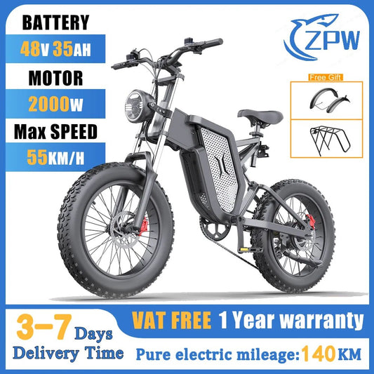 ZPW X20 Hydraulic brake EBike 2000W Mountain Electric .