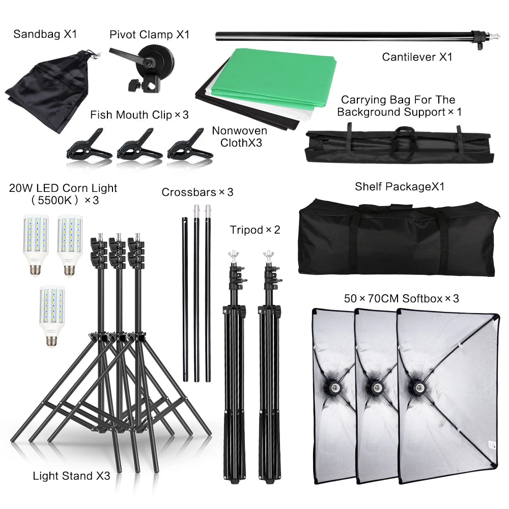 Photography Background Support Softbox Lighting Kit Photo .
