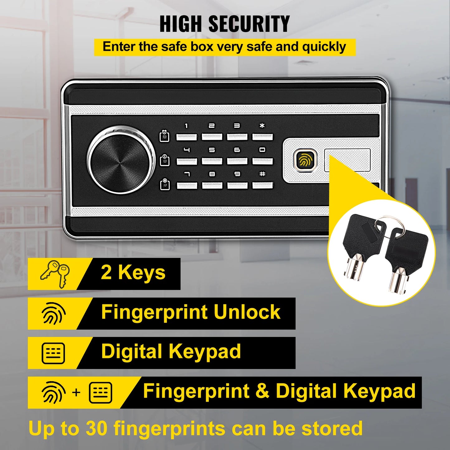 VEVOR Fingerprint lock safe.