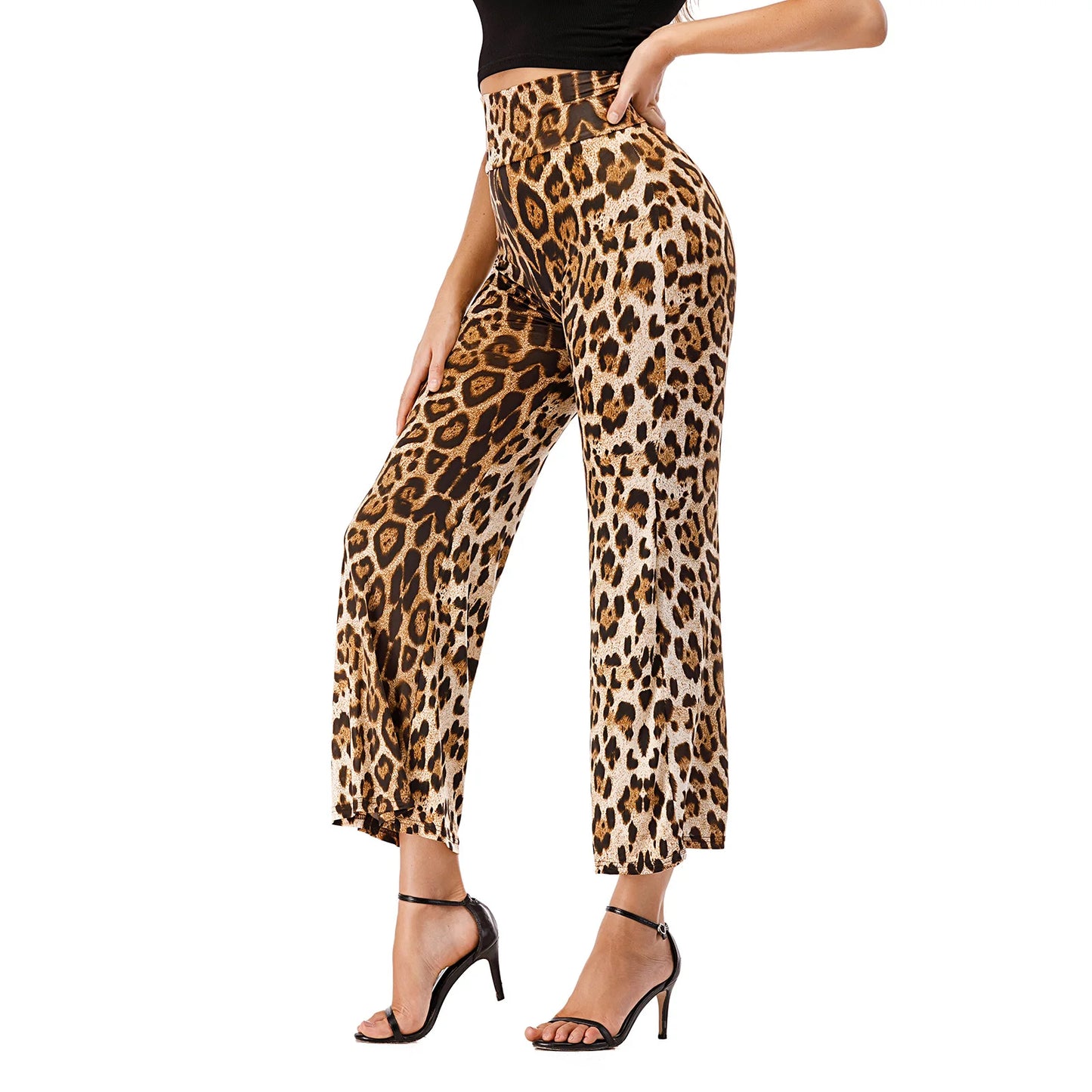 Women Yoga Pencil Pants Leopard Print .