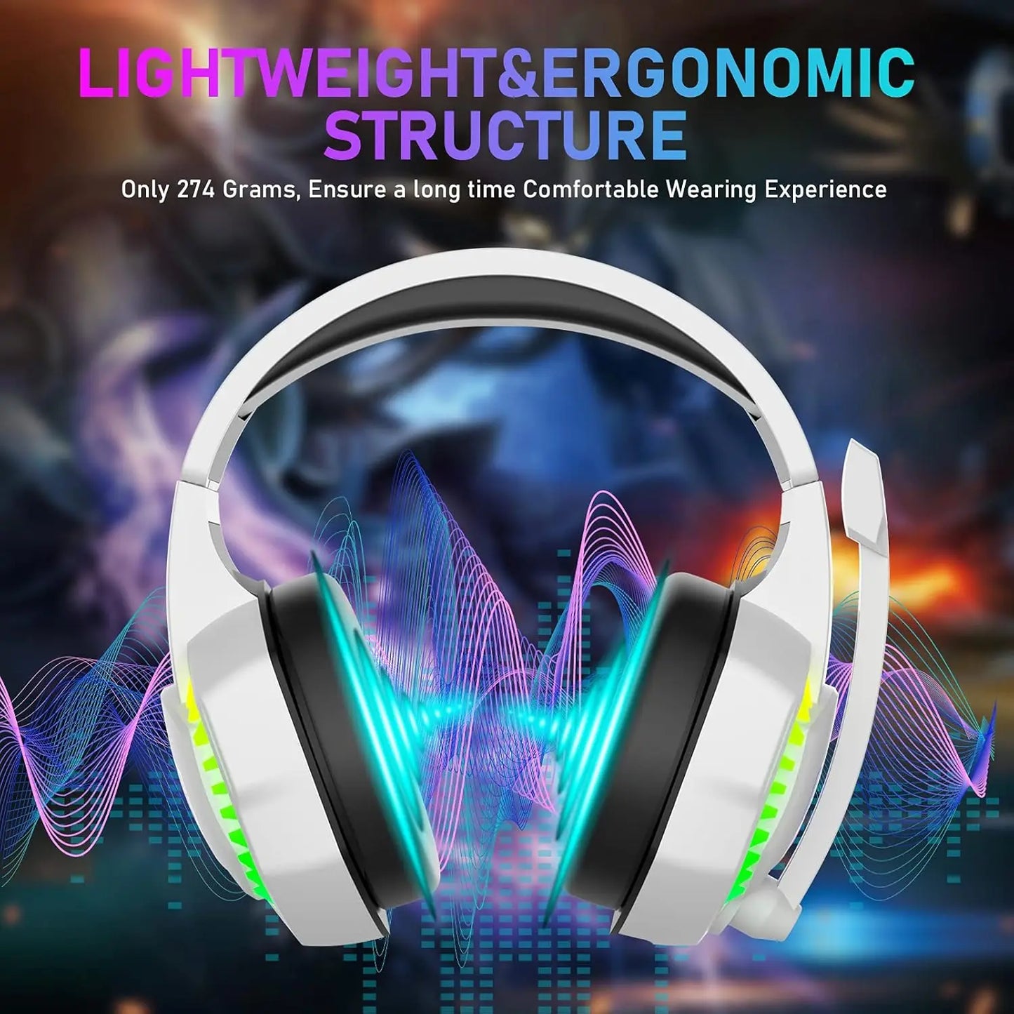 Wired Gaming Headset RGB Backlight Headphone.