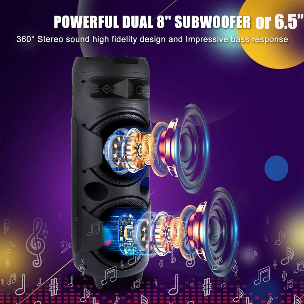 6000W Portable Bluetooth Speaker Sub woofer.