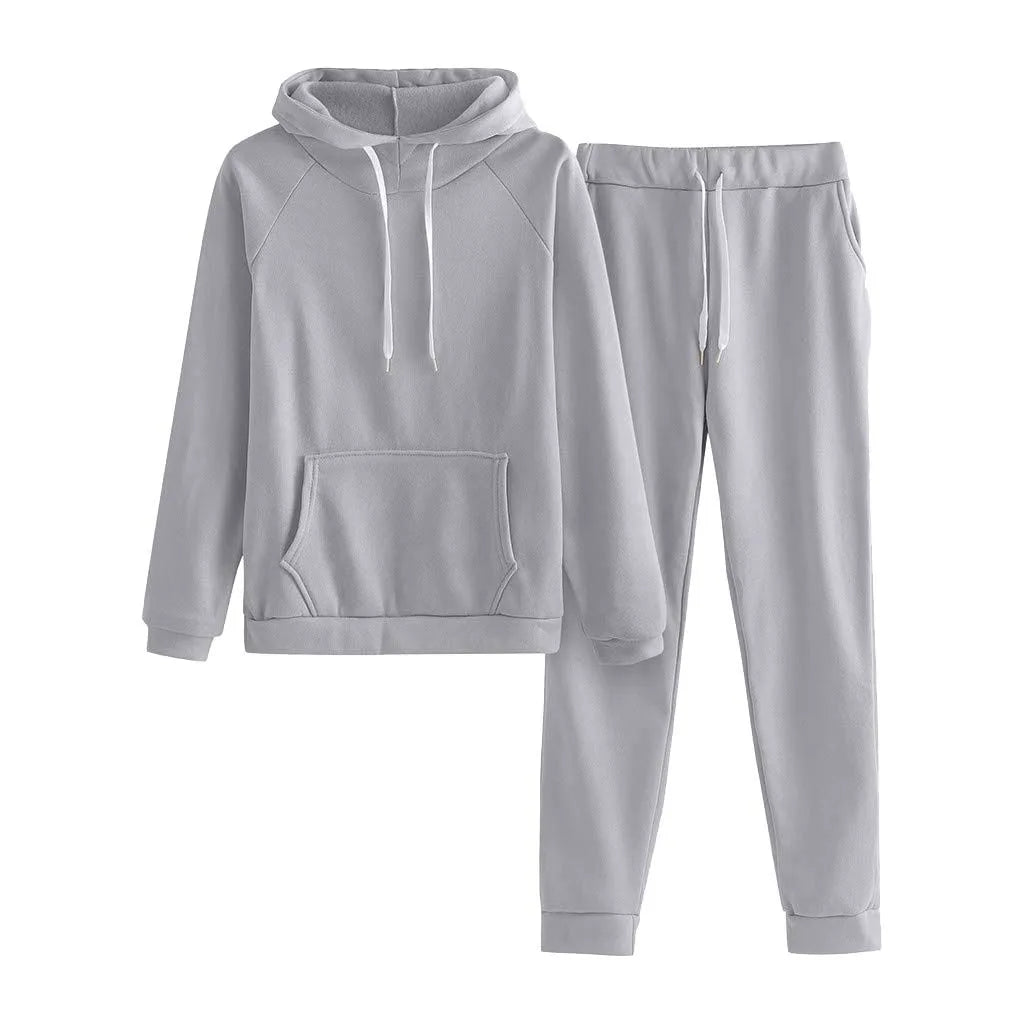 Women Hoodies Casual Solid Warm two piece outfits.