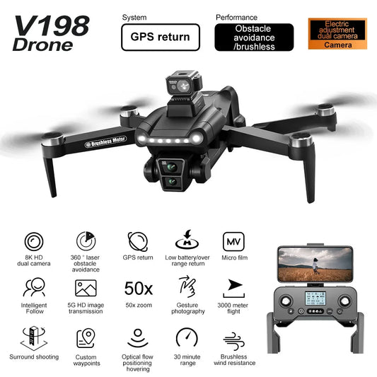 NEW V198 5G GPS Drone 8K Professional .