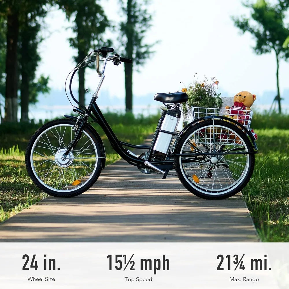 E"Ebike 3 Wheel Electric Bicycle for Adults .